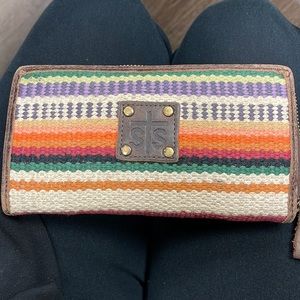 Used STS multi colored wallet